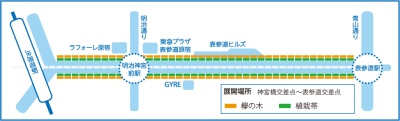表参道イルミネーション地図画像